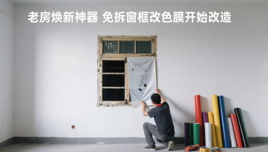 老房焕新神器：免拆窗框改色膜，15年老窗秒变极简风