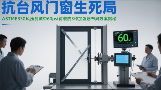 抗台风中国品牌门窗生死局：ASTME330风压测试中60psf荷载的3种加强筋布局方案揭秘