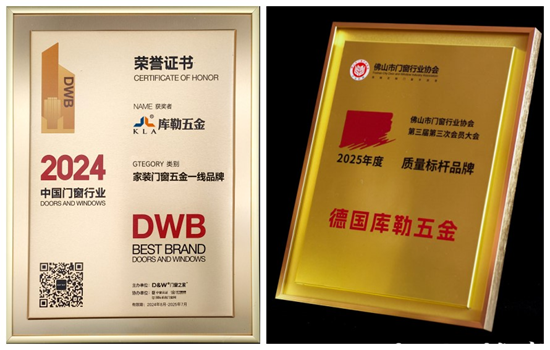 再度荣膺双料大奖！库勒五金蝉联中国十大品牌